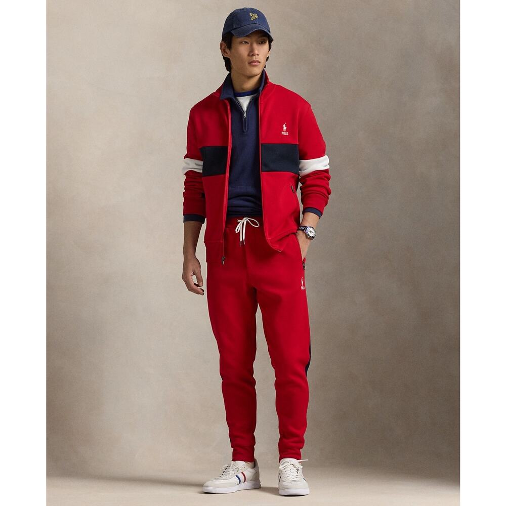 Polo Ralph Lauren Double-Knit Relaxed Fit Track Jacket Red Multicolor Large - Picture 5 of 6